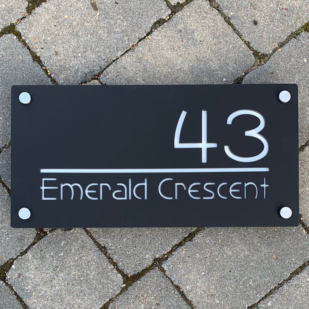 Illuminated Modern House Number Sign  XL Rectangle Backlit LED Sign –  Kreativ Design Ltd