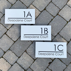 Modern Rectangle House Number and Address Sign 40 cm x 20 cm - Kreativ Design Ltd 