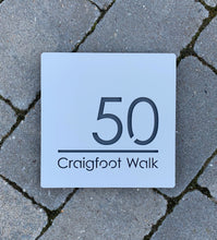 Charger l&#39;image dans la galerie, Modern Square House Number / Address Sign 20 cm x 20 cm - Kreativ Design Ltd 