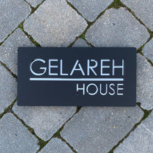 Lataa kuva Galleria-katseluun, Modern Rectangle House Number and Address Sign 40 cm x 20 cm - Kreativ Design Ltd 