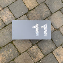 Laden Sie das Bild in den Galerie-Viewer, Modern Geometric Pattern House Number Sign 30 cm x 15 cm - Kreativ Design Ltd 