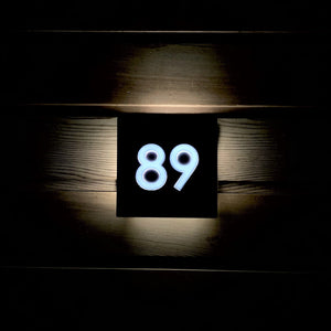 NEW SIZE Modern 3D Illuminated LED House Number Sign15 x 15cm - Kreativ Design Ltd 