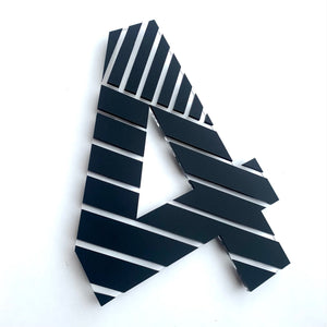 Modern Large Stripe Individual House Digit Number Sign 30 cm tall - NEW - KREATIV DESIGN -Digits Sign