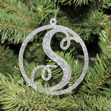 Charger l&#39;image dans la galerie, Modern Large Silver Glitter Script Christmas Tree Decorations - Kreativ Design Ltd 