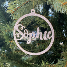 Load image into Gallery viewer, Personalised Glitter Christmas Tree Name Decoration - Kreativ Design Ltd 