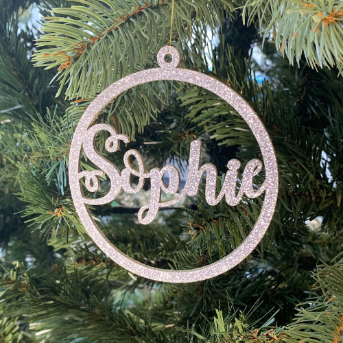 Personalised Glitter Christmas Tree Name Decoration - Kreativ Design Ltd 