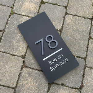 Long Rectangle House Address Sign with stand out 3D Digits 15 cm x 30 cm - Kreativ Design Ltd 