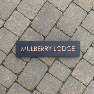 Modern Rectangle House Name Sign 60 x 15 cm - Kreativ Design Ltd 