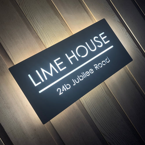 Extra Large Illuminated House Sign Low voltage LED 60 x 30 cm - Kreativ Design Ltd 