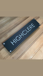 Modern Rectangle House Name Sign 60 x 15 cm - Kreativ Design Ltd 