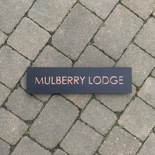 Charger l&#39;image dans la galerie, Modern Rectangle House Name Sign 60 x 15 cm - Kreativ Design Ltd 