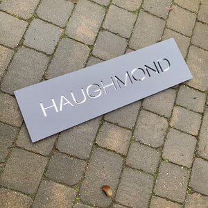 Modern Rectangle House Name Sign 60 x 15 cm - Kreativ Design Ltd 