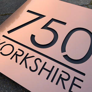 Large Illuminated Modern House Number Sign with Low voltage LED Bespoke Address Plaque 30 x 30 cm - Kreativ Design Ltd 