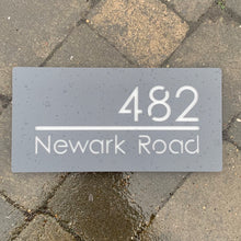 Load image into Gallery viewer, Illuminated LED Modern House Number Personalised Address Plaque 30 x 15cm - Kreativ Design Ltd 