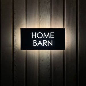 Large Illuminated LED Modern House Address Sign | Bespoke Address Plaque 40 x 20 cm - Kreativ Design Ltd 