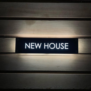 New Size! Large Illuminated LED House Name Sign | Modern Bespoke Backlit Address Plaque - Kreativ Design Ltd 