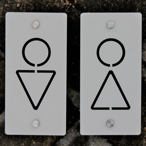 Bathroom Toilet / Rest Room (Male and Female) Acrylic Signs 10cm x 20cm - Kreativ Design Ltd 