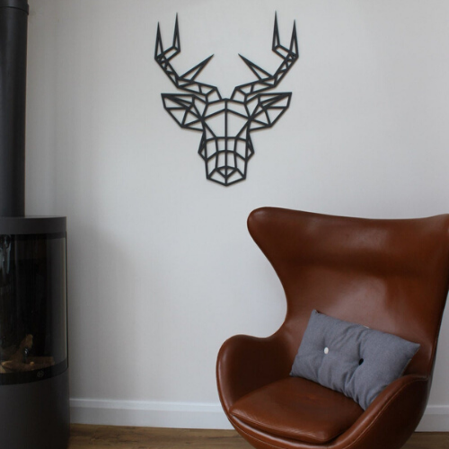 Geometric Stag Head Wall Art, Unique Contemporary Design - Kreativ Design Ltd 