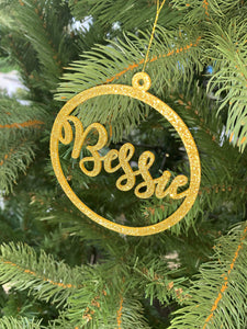 Personalised Glitter Christmas Tree Name Decoration - Kreativ Design Ltd 