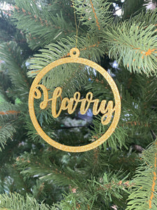 Personalised Glitter Christmas Tree Name Decoration - Kreativ Design Ltd 