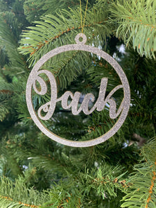 Personalised Glitter Christmas Tree Name Decoration - Kreativ Design Ltd 